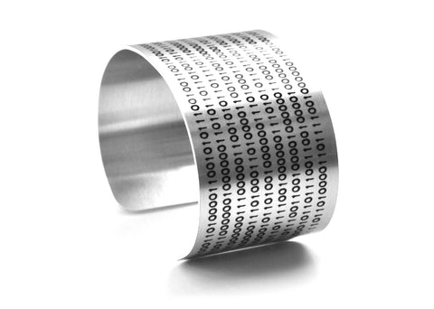 Aluminum Binary Computer Coding Image Geekery Cuff Jewelry