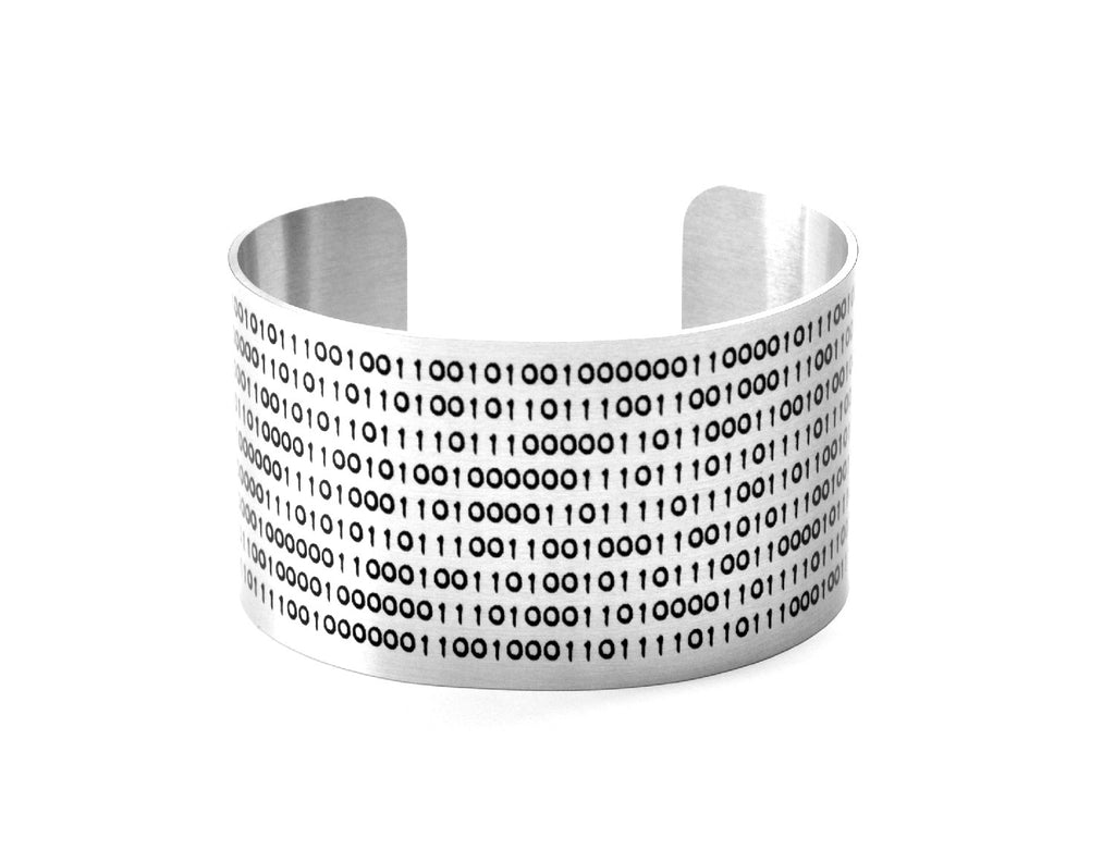 Aluminum Binary Computer Coding Image Geekery Cuff Jewelry