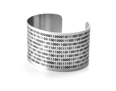 Aluminum Binary Computer Coding Image Geekery Cuff Jewelry