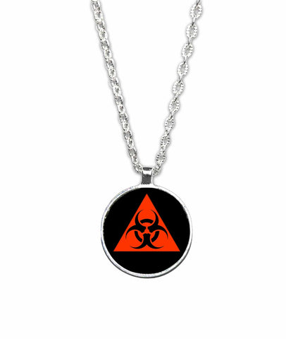 Biohazard Symbol 1 inch Pendant Necklace