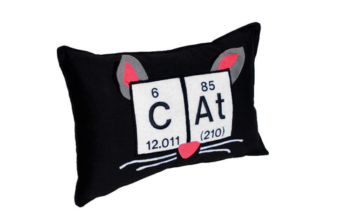 Cat Periodic Table Embroidered Pillow -10" x 15"