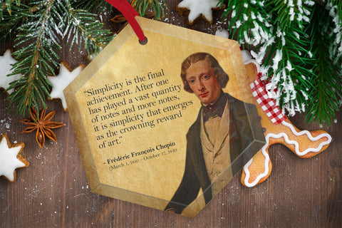 Frederic Chopin - Famous Musical Composers Glass Christmas Ornament