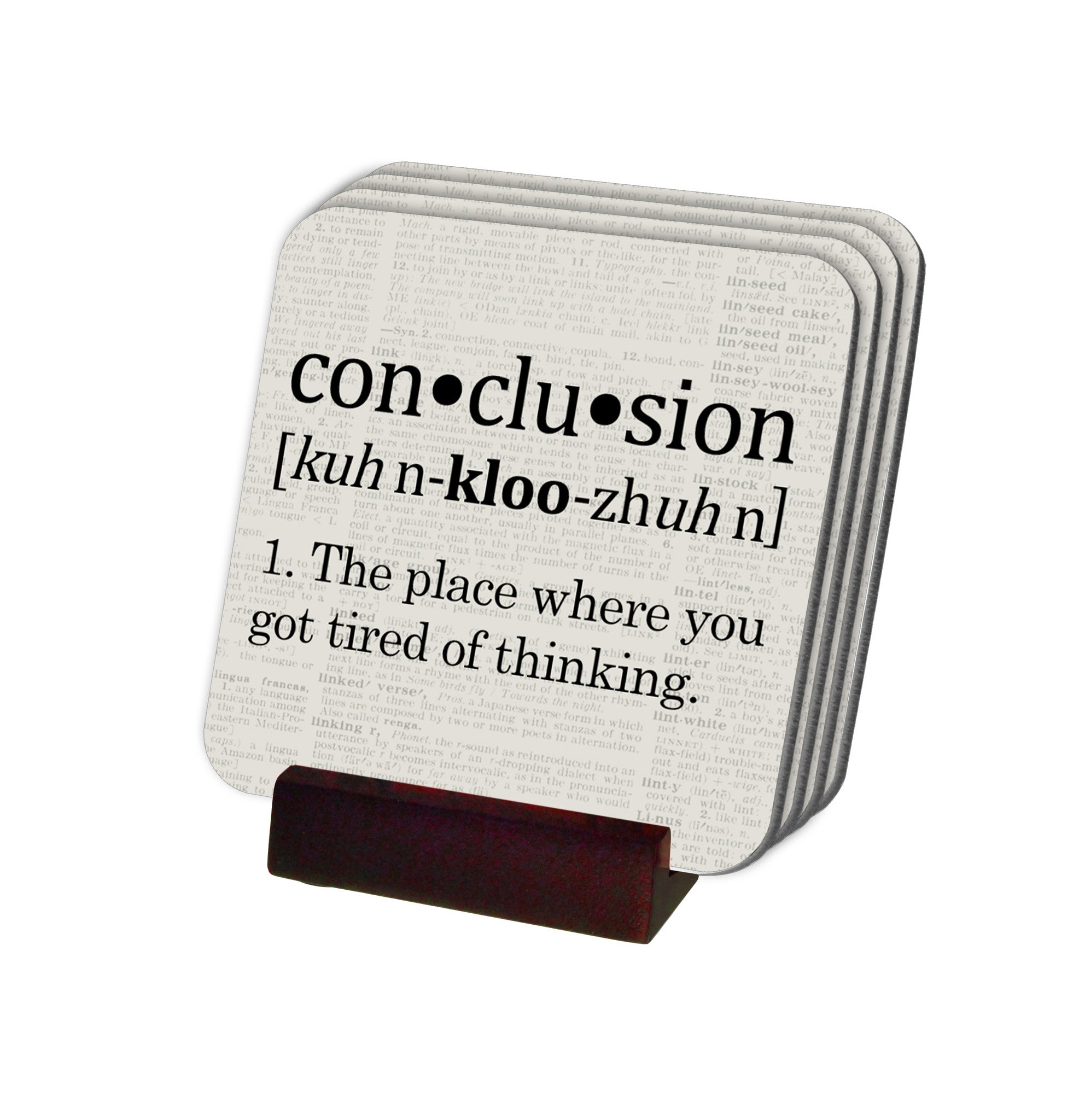 Conclusion Definition Coasters with Display Holder – Neurons Not