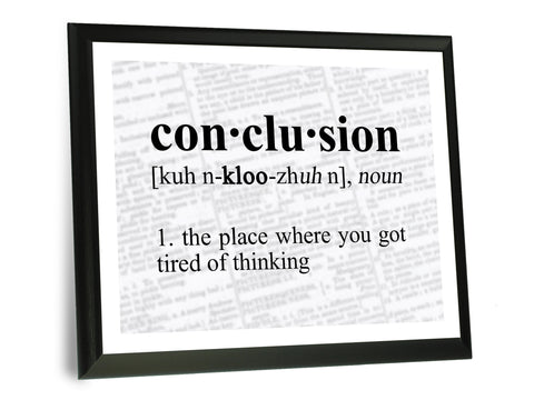 Definition of Conclusion Typography Wall Plaque