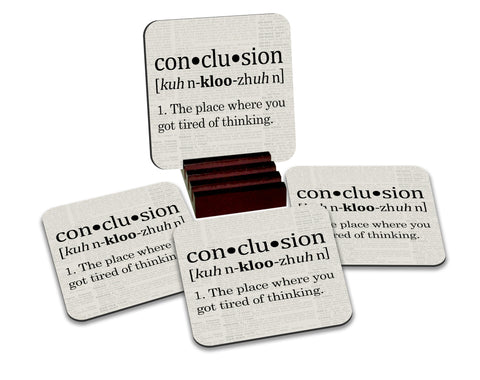 Conclusion Definition Coasters with Display Holder