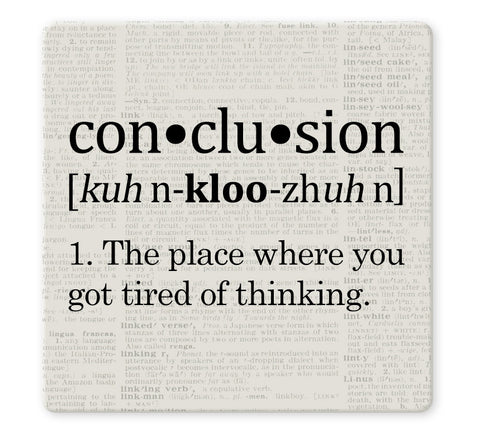 Conclusion Definition Coaster Set - Ceramic Tile 4 Piece Set - Caddy Included