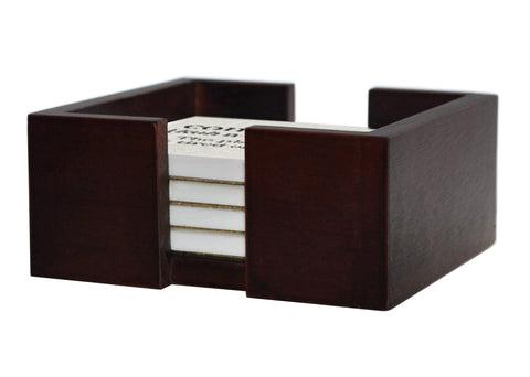 Conclusion Definition Coaster Set - Ceramic Tile 4 Piece Set - Caddy Included