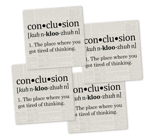 Conclusion Definition Coaster Set - Ceramic Tile 4 Piece Set - Caddy Included