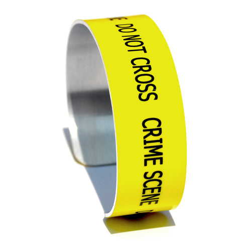 Crime Scene Tape Aluminum Geek Bracelet
