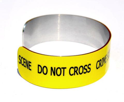 Crime Scene Tape Aluminum Geek Bracelet