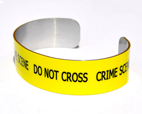 Crime Scene Tape Aluminum Geek Bracelet