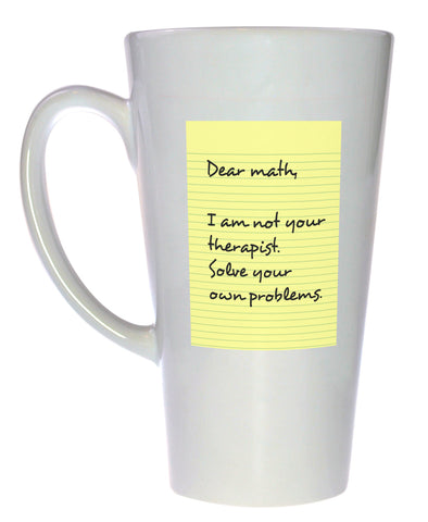 Dear Math Funny Coffee or Tea Mug, Latte Size
