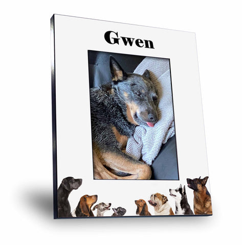 Personalized Dogs Looking Up Picture Frame - Holds 5x7 Photo-Overall size 8x10