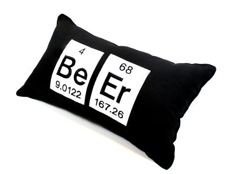 Beer Periodic Table of Element Embroidered Pillow