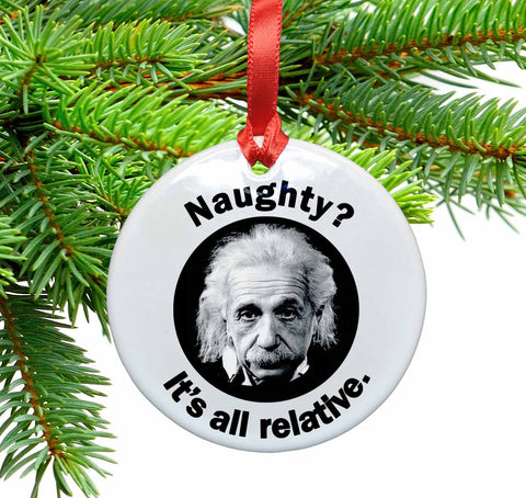Einstein and Relativity Geek Christmas Ornament