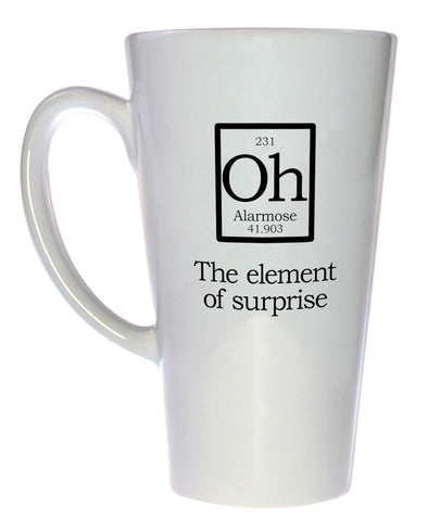 Element of Surprise Mug Fake Periodic Table Chemistry Elements, Latte Size