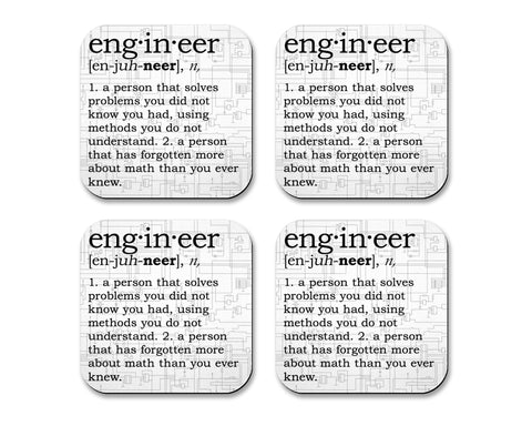 Engineer Definition Neoprene Coaster Set