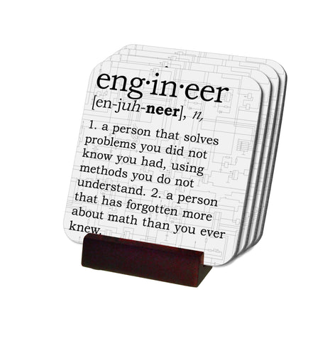 Engineer Definition Coasters with Display Holder