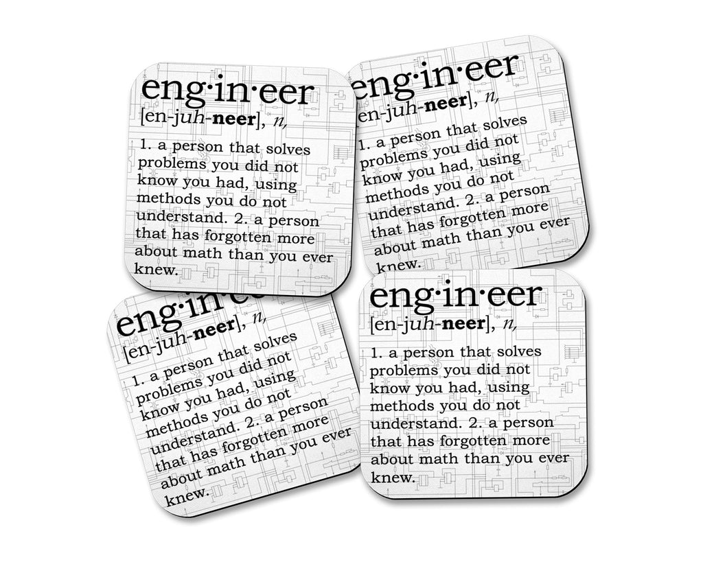 Engineer Definition Neoprene Coaster Set