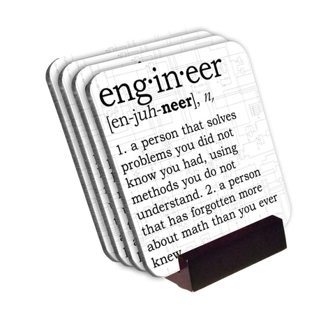 Engineer Definition Coasters with Display Holder