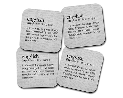 English Definition Neoprene Coaster Set