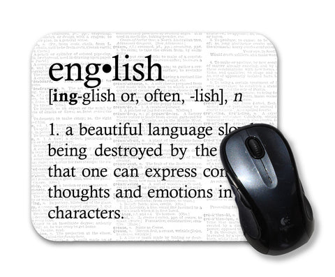 English Definition Funny Quote Mouse Pad