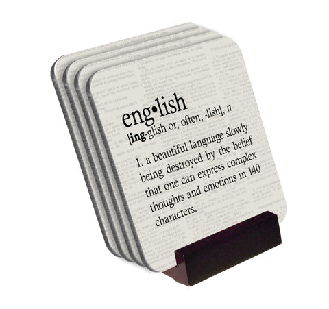 Definition of English Coasters with Display Holder