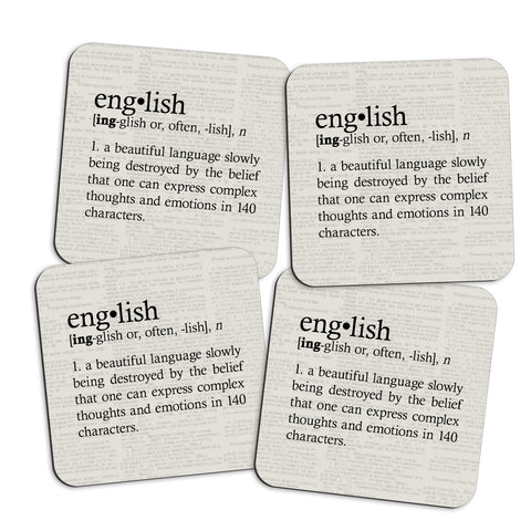 Definition of English Coasters with Display Holder