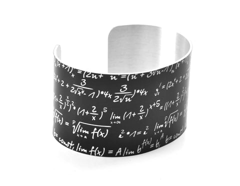 Math Equation Chalkboard Image Aluminium Geekery Cuff