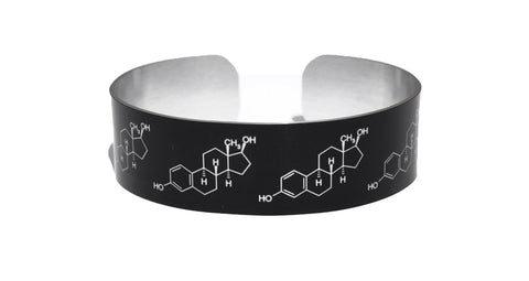 Estrogen Molecular Structure Aluminum  Bracelet
