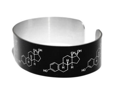 Estrogen Molecular Structure Aluminum Bracelet