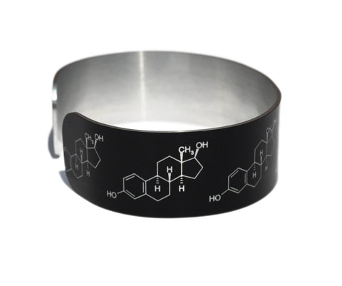 Estrogen Molecular Structure Aluminum Bracelet