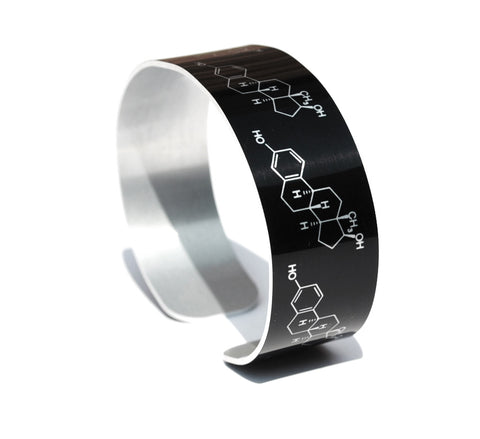 Estrogen Molecular Structure Aluminum Bracelet