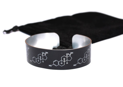 Estrogen Molecular Structure Aluminum Bracelet