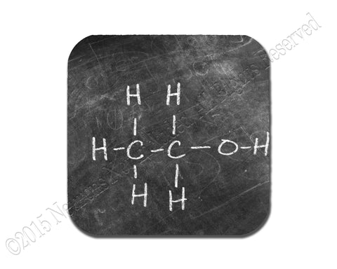 Ethanol Molecular Structure Chalkboard Image Neoprene Coaster Set