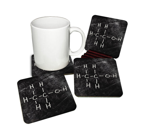 Ethanol Molecule Coasters with Display Holder
