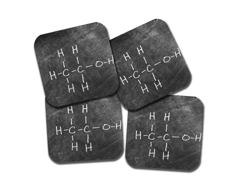 Ethanol Molecular Structure Chalkboard Image Neoprene Coaster Set