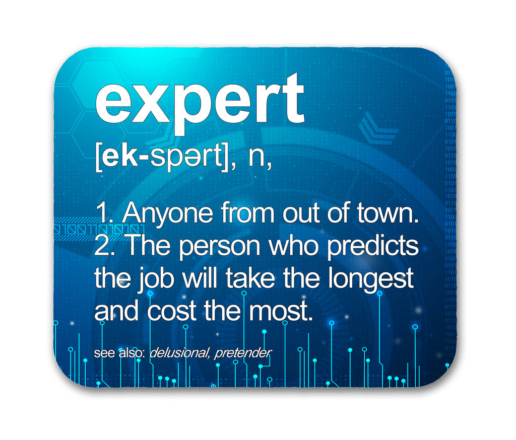 Expert Definition Funny Mouse Pad For Computer Geeks and Nerds