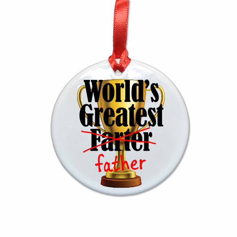 World's Greatest Farter (father) Ceramic Christmas Ornament