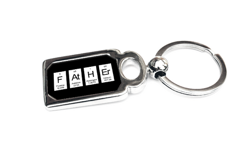 Father Keyring - Periodic Table of Elements Spelling Father - Geeky Father's Day Gift