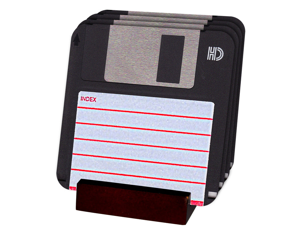 Floppy Disk Coasters with Display Holder