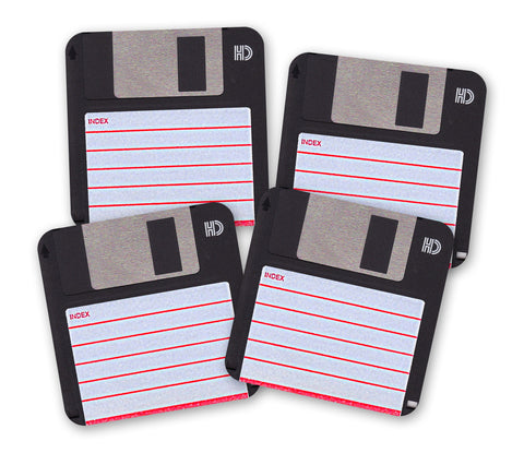 Floppy Disk Coasters with Display Holder