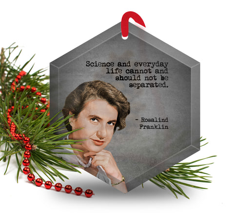 Rosalind Franklin Glass Christmas Ornament