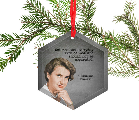 Rosalind Franklin Glass Christmas Ornament