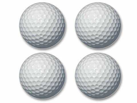 Golf Ball Images - 4-Piece Round Matte Finish Ceramic Coaster Set - Caddy Included