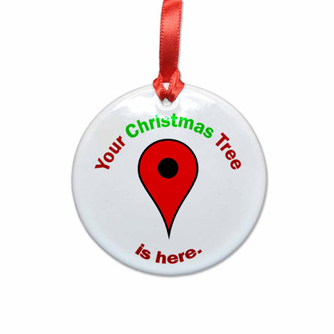 Google Maps Christmas Tree Locator Ceramic Christmas Ornament
