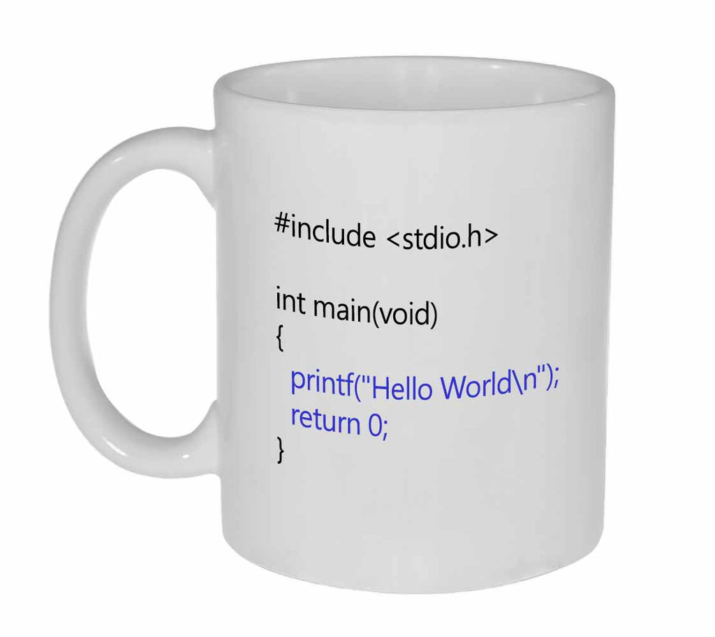 Hello World C Program Coffee or Tea Mug