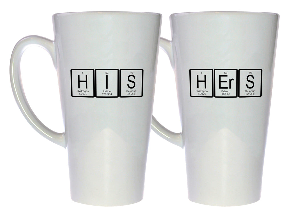 His and Hers Periodic Table of Elements Mug Set, Latte Size