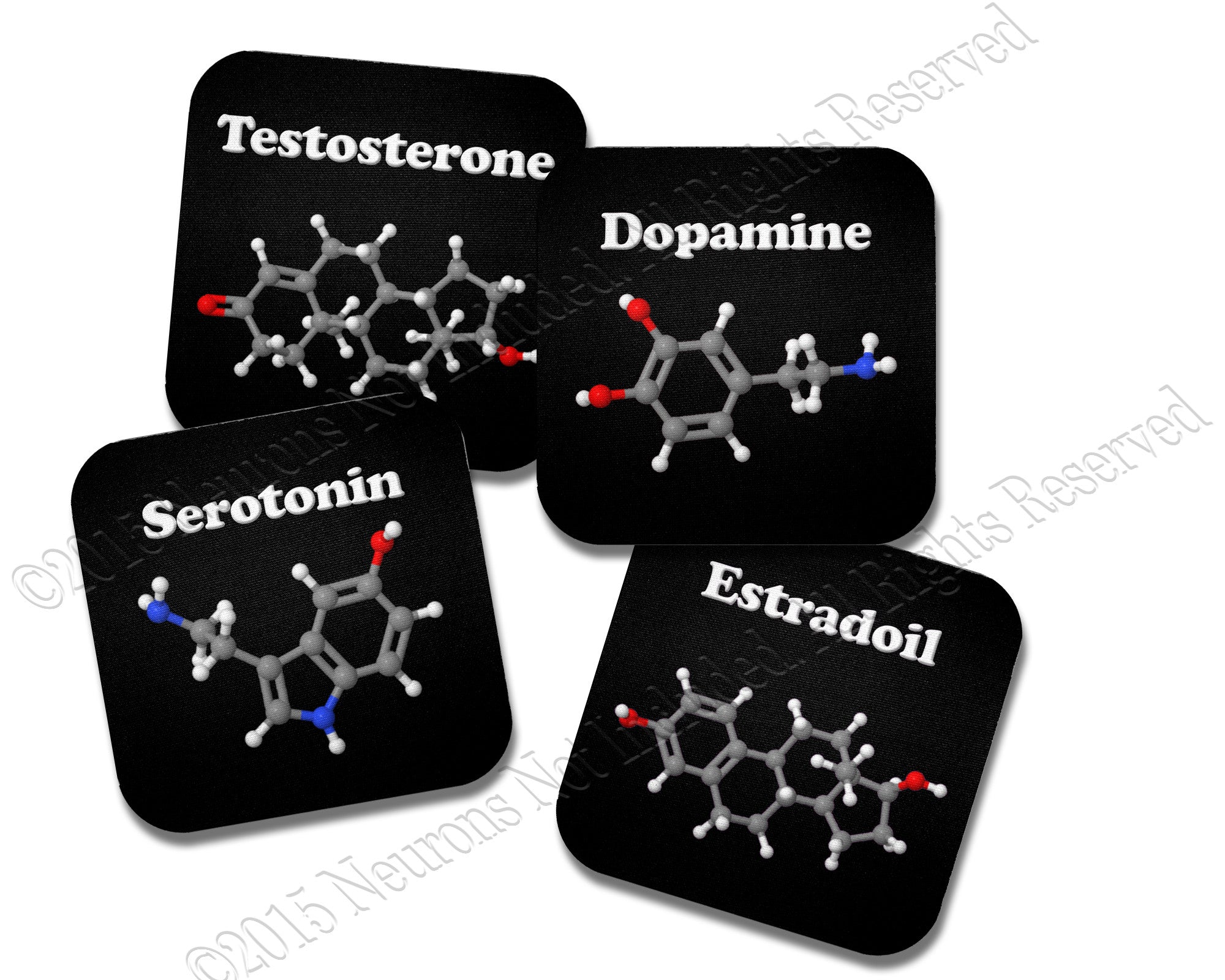 Molecular Structure Science Coasters Neoprene 4 Piece Set – Neurons Not ...