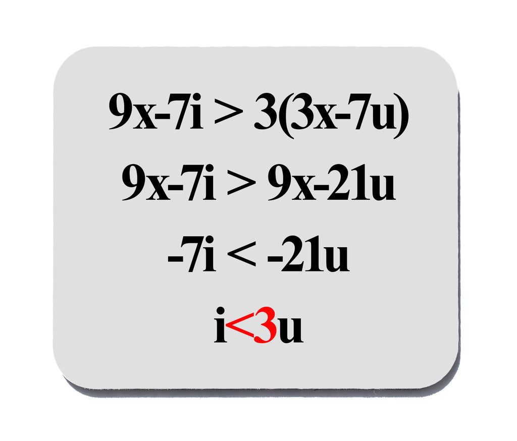 i<3u I Heart You Romantic Algebra Love Equation Mouse Pad